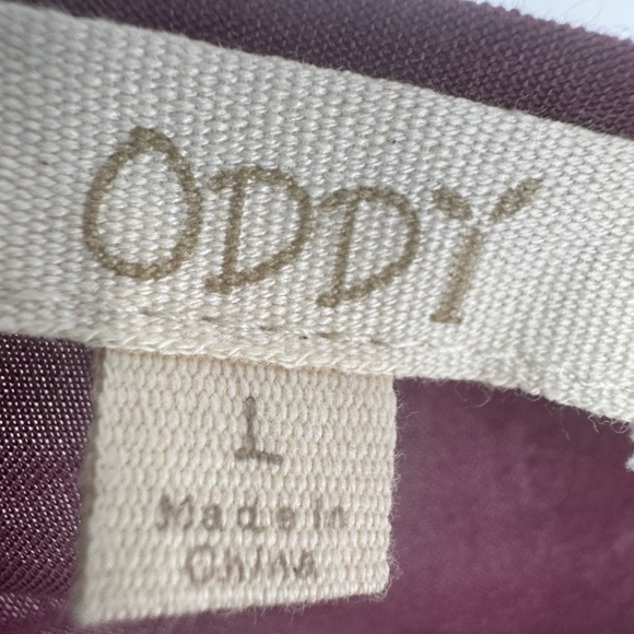 Bordeau Red Purple Ruffle Drop Waist Sleeveless Dress - Size Large - Oddy - Picture 3 of 4